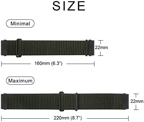 Каишка за часовник MroTech велкро 22 мм и 20 мм и е съвместима с Samsung Gear Watch/Подмяна на каишка Galaxy Watch, за Huawei Watch