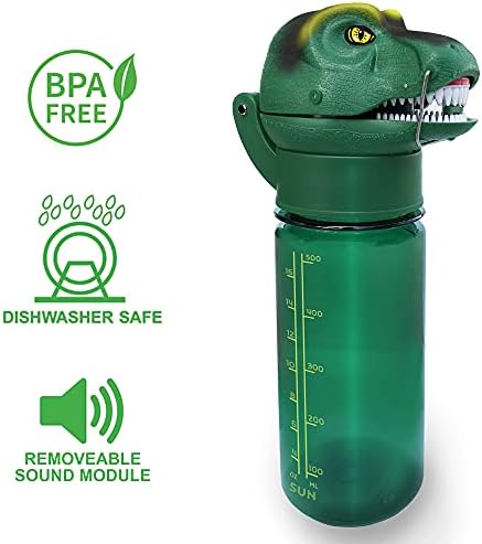 Sun Company RoarBottle T-Rex - Бутилка за вода с Ревущим динозавром за деца | Готин Реалистичен Рев TRex | Разливная и запечатани