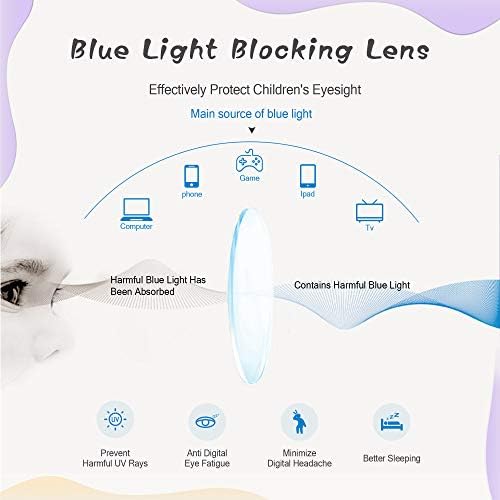 Блокиране на синя светлина очила LifeArt Kid, се Филтрира 85% от вредната синя светлина, облекчаване на напрежението на очите и