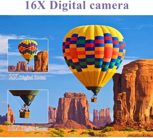 Цифров фотоапарат-камера 1080P 44 mp, 16-кратно цифрово увеличение, 2,8-инчов камера, 32 GB SD карта, Две батерии