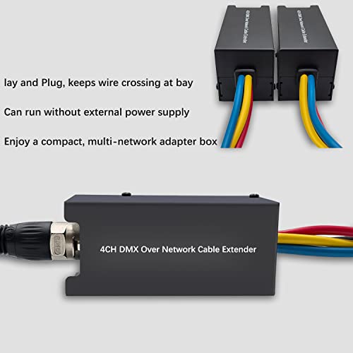 Удължителен кабел мрежов кабел LVY с 4 канала DMX, 3-пинов XLR конектор за свързване към кабел Ethercon, удължител DMX канали за
