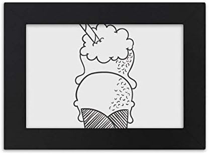 студен капитана САМ лаборатория Черен Контур Бисквити, Сладолед Настолна рамка за снимка на Черна Картина Художествена Живопис 7x9 инча