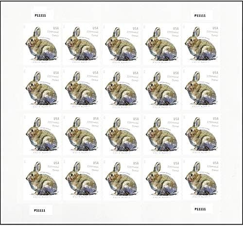 Четка Заек Допълнителна Унция Пощенски марки Forever Лист от 20 пощенски марки на САЩ Първи клас за Сватба Юбилейното парти (20