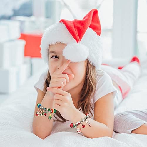Адвент-календар 2022 Коледа 24 дни Комплект за изработка на гривни-амулети със собствените си ръце за момичета Коледен Календар