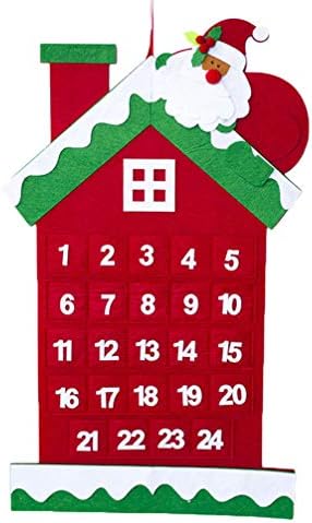 Amosfun Коледен Декор 24-Дневен Коледен Окачен Адвент-Календар Чанти Коледен Календар За Обратно Броене Коледен Орнамент Празнични