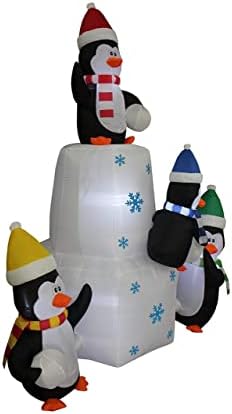 Два комплекта бижута за Коледно парти, в която влиза Огромен надуваем Дядо Коледа, височина 12 метра, с подарочным пакет и Мечка, и Семейството надуваеми Пингвини с в