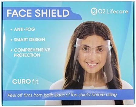 [O2 Lifecare] Защитна маска за лице 10 бр., 10 x, Напълно Прозрачна Защита за лице и очи, Очила за Многократна употреба и работа