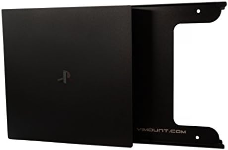 Метална стойка за стенен монтаж ViMount е Съвместим с версията на Playstation 4 PS4 Pro с 2 контролери Монтиране на стена в черен цвят