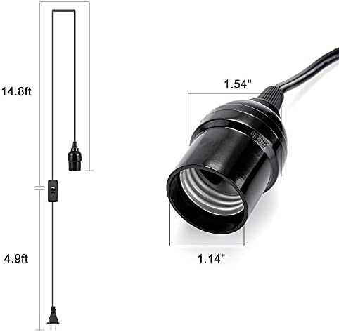 Удлинительный Кабел подвесного фенер Mornajina 3 опаковки, 20 Метра, е в списъка на UL, Кабел Подвесного лампа, Комплект разширители с ключ, подходящо за контакти E26 E27 (401)