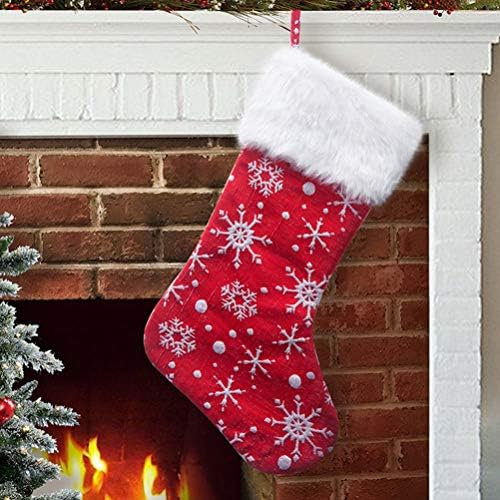 GALPADA Коледни Чорапи 2 елемента Коледен Творчески Отглеждане Плюшено Текстилен Чорап Висулка Подаръци Окачен Торбичка