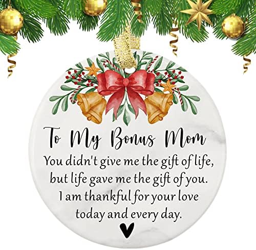 Моята Бонус майка Коледна Украса, Мачехе Коледни Подаръци За Спомен от Stepdaughters или доведен син, Бонус майка, за Украса на Коледната Елха на Бонус мама
