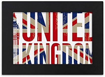 студен капитана САМ лаборатория на Британската Флаг на Великобритания Биг Бен Юниън Джак Настолна рамка за снимка на Черна Картина Художествена Живопис 7x9 инча