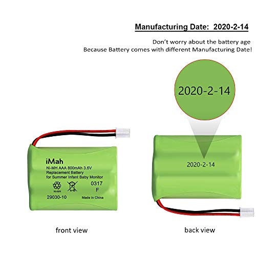 iMah Ryme B25 29030-10 Батерия за Лятна Смяна на батерията за Бебефони и радионяни|3,6 На 800 mah Ni-MH с конектор с Квадратна дупка