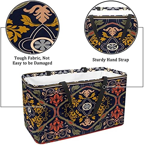 50Л Чанти за пазаруване Ретро Индийски Стил Бохемия Сгъваема Кутия За Покупки на Продукта Чанта-Тоут с Дръжки, Множество