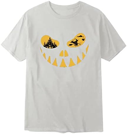 XXBR Мъжки Тениски на Хелоуин, Солдатская Тениска С къс ръкав и Принтом Скелета, Смешно Графика тениска с кръгло деколте, Дизайнерска