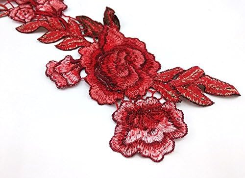 Honbay 2 Двойки От Роза Цвете Бродерия Апликация Кръпка Облекла Craft Украса