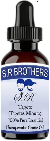 S. R Brothers Тагете (Tagetes Minuta) Чисто и Натурално Етерично масло Терапевтичен клас с Капкомер 15 мл