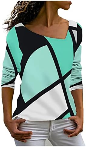 ZEFOTIM Летни Дамски Блузи 2023 С Дълъг Ръкав с Цип, Блузи В Геометрична Шарени, Модерни Дневни Плажни Ризи