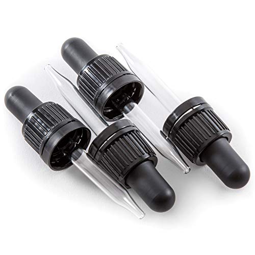 Стъклени Пипети за фитотерапия, 4 опаковки - Използвайте С Флаконом Етерични масла с обем от 10 мл, Черен Колба, Полипропиленова