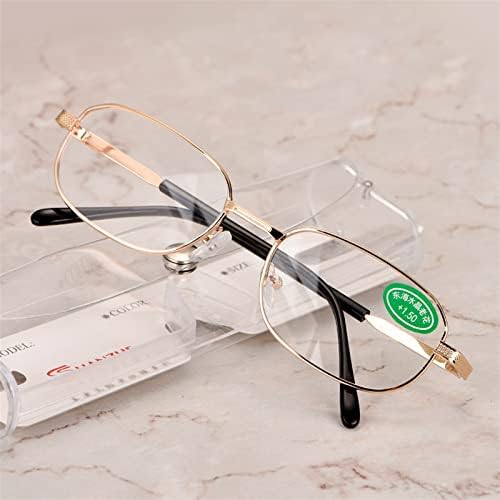 Очила за четене в метална рамка 2022 за мъже и жени, Квадратни очила за четене със защитата от напрежение в очите, за четене с защита