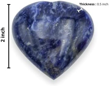 GEMSCITE Содалит Издълбани Пластове камък /Джобен Камък във формата на Сърце / Исцеляющий Рейки и Кристална Мрежа за Естествения