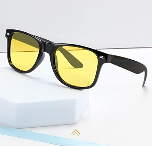 Mcolics Очила за Нощно Виждане За Шофиране, Поляризирани Антибликовые UV400 Прозрачни Жълто Оцветени Очила за Жени, Мъжка Мода За