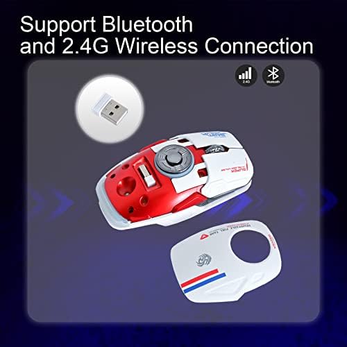 RGB Led подсветка, EDC и за облекчаване на стреса, Безжична детска мишката НЛО Bluetooth 2.4 G, 5 бутона, Оптична резолюция 4 DPI,