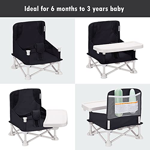 VEEYOO Travel Booster Seat - Седалка-седалка с подлакътници за маса с подвижна маса за тава, Преносимо детско столче за дома / улица,