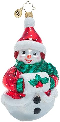Коледна Декоративна Украса от Европейския Стъкло, Ръчно изработени Christopher Radko, Остролистный Весел Снежен човек