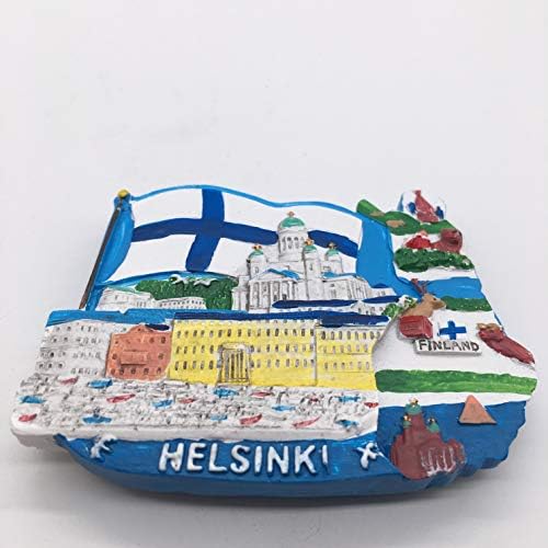 Магнит За Хладилник Флаг Хелзинския Катедралата Финландия 3D Смола с Ръчно изработени плавателни съдове с Туристическо Пътуване Градска Колекция Сувенири Писмо С?
