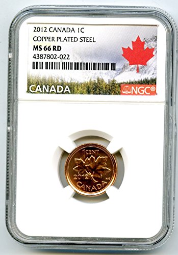 2012 Кралския Монетен двор на Канада Канада Стомана с мед покритие Последната Година на Издаване ПЕЙЗАЖНО ИЗДАТЕЛ Cent MS66 NGC