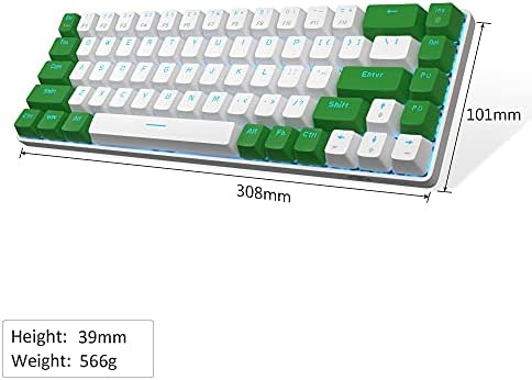Преносима Игрова Механична клавиатура MageGee 60%, MK-Box С led подсветка, Компактен Жичен Офис на Мини-клавиатурата на 68 клавишите със син ключ за преносими КОМПЮТРИ с Windows ?