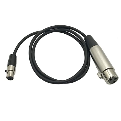 MMNNE 3-пинов кабел за микрофон, Mini XLR Female-XLR Female, 3-пинов кабел Mini XLR (TA3F) за един обикновен микрофон XLR Female-Female