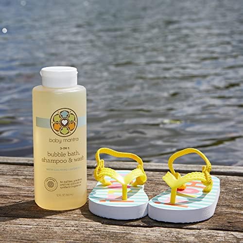 Пяна за вана Baby Mantra 3 в 1 шампоан и средство за измиване на тялото са изработени от естествени, хипоалергични и доказани EWG