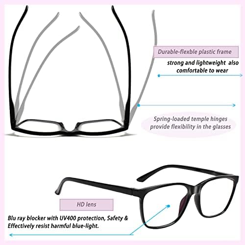 JOSCHOO 6 Опаковане. Очила за четене, Блокиране на Синята Светлина, за Жени, Мъже, Компютърни Игри Очила за четене, Анти-UV Очила
