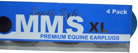 Тапи за уши за коне Pomms XL - 1 опаковка, много големи черни тапи за уши в плавен стил за импресии, тренировки и състезания с брелком