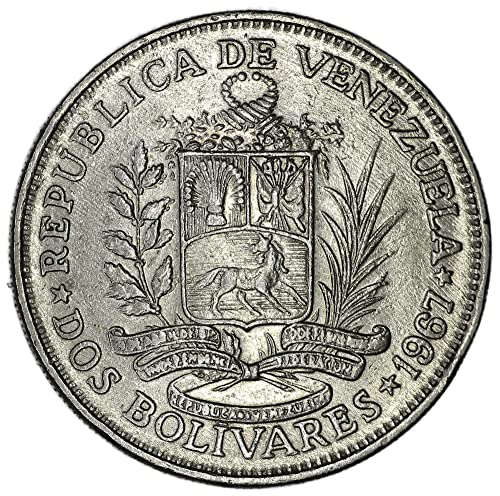 1967 Британският Кралски Монетен двор Венецуела Герб Y43 2 Боливар Продавач е Много добър