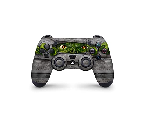 Кожата контролер ZOOMHITSKINS PS4, съвместим с контролер Playstation 4, Страховити Зелени очи Влечуги-чудовище, Здрав, Подходящ