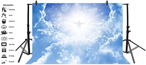 Leyiyi 5x3 фута Исус Христос в Небето Фон за Снимки в Небесното Царство е Място на Небето Облак Боке Отблясъците Петно Свещен Банер