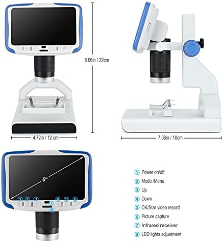 YEBDD 200X Дигитален Микроскоп 5 Дисплей Видео Микроскоп Електронен Микроскоп Истински Научен Биологичен Инструмент