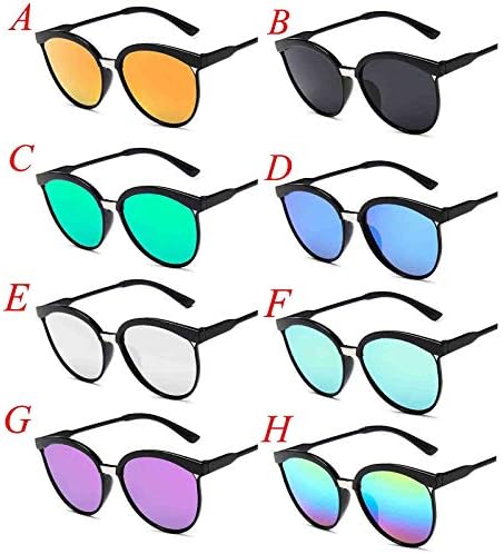 JINF Ретро Кръгли Слънчеви Очила за Жени, Мъже Огледални Слънчеви Очила Eyeglass Реколта Модни Очила Черен