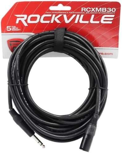 Rockville RCXMB30B 30' Штекерный кабел REAN XLR-1/4 TRS Черен Мед