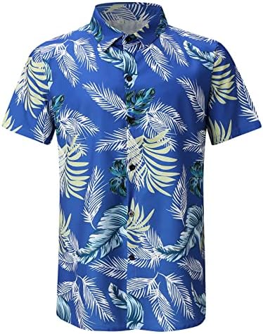 WENKOMG1, Мъжки Летни Хавайски Ризи, широки Ризи С Къс ръкав, Тениска Копчета С Ревери, Спортни Тениски, Плажни