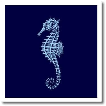 Триизмерна татуировка под формата на сладко морско конче в синьо и сиво - Ютия на теплопередаче (ht_357375_2)