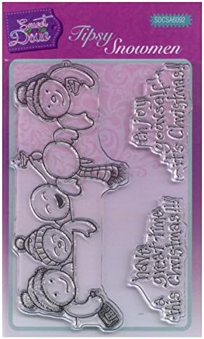 Комплект от прозрачни Печати Sweet Dixie Tipsy Snowmen, 15 x 10,5 x 0,3 см, Прозрачен