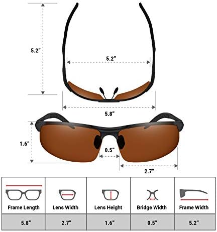 Поляризирани Спортни слънчеви очила BLUPOND за мъже Еднодневни Лещи с антирефлекторно покритие от мед TAC - Метална Дограма Без рамки - За шофиране, Риболов, Стрелба - Ри?