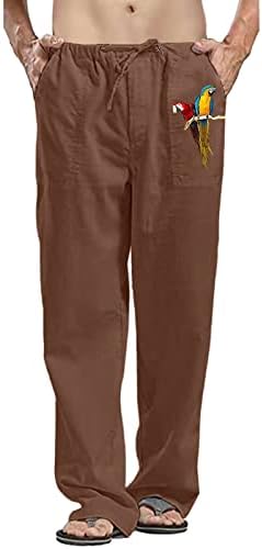 Мъжки Пролетно-Летни Панталони 8 Години, всеки ден Обикновена Свободни Памучни Панталони с Шарени, Модерни Плажни Панталони за