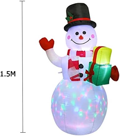 EESLL Надуваеми Коледна украса Открит Надуваем Снежен човек, Коледни светлини Снежен човек Въртящи Коледен Снежен човек Надуваема
