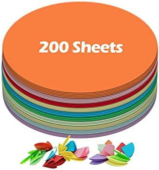 Ezyaid Кръгове от Дебела хартия с Различни цветове 6 См, Цветна Хартия за Бродерия 200 Листа за детски Декоративно-приложното изкуство,