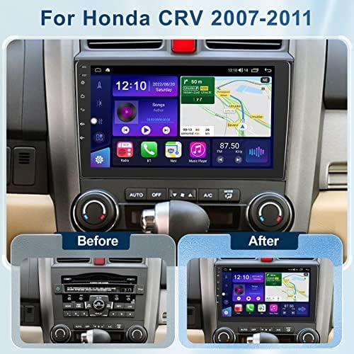 4 + 64G Восьмиядерная автомобилна стерео система за Honda CRV 2007-2011 с wi-fi Carplay Android Auto, Bluetooth 5,0 Android Автомагнитола, 9-Инчов Главното устройство със сензорен екран IPS с FM/AM DSP GPS W